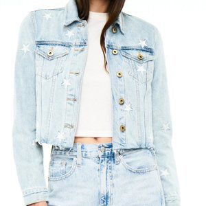 NWT Pistola BRANDO STAR EMBROIDERY DENIM JACKET - ZODIAC